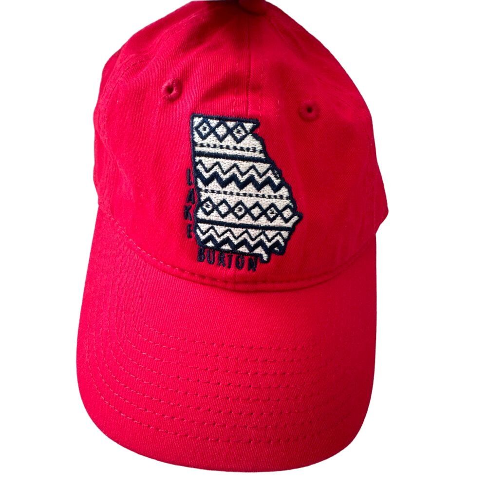 LAKE BURTON Red Baseball Ball Cap ADJUSTABLE Cotton Relaxed Fit GEAR FOR SPORtS